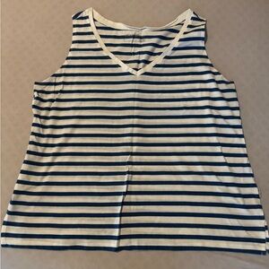 Eddie Bauer Blue and White Striped Tank Top